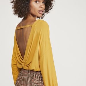 FREE PEOPLE Shimmy Shake Untamed Gold Top Small